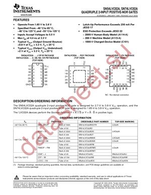 SN74LVC02APWE4 datasheet  